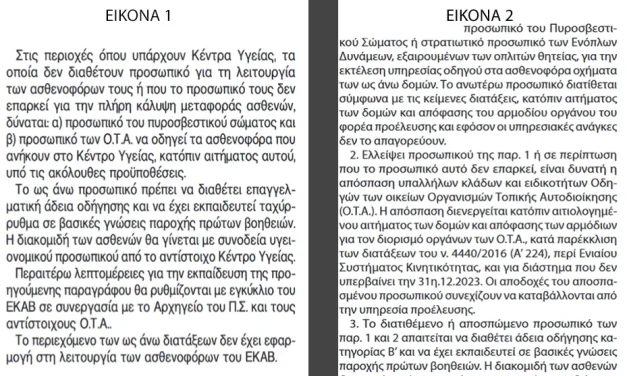 Quiz: Τι προβλέπει η (ΠΝΠ) για τα ασθενοφόρα